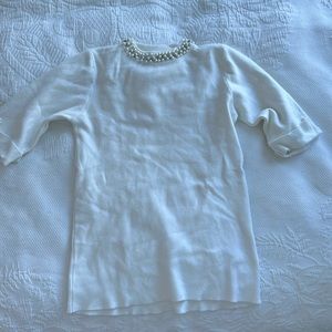 Pearl detail sweater t-shirt